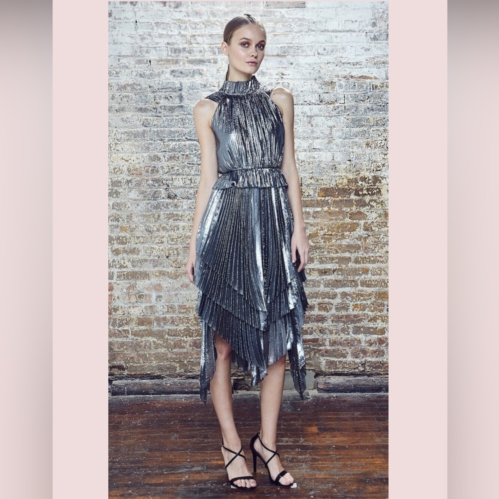 Flor et. al  gunmetal asymmetrical dress